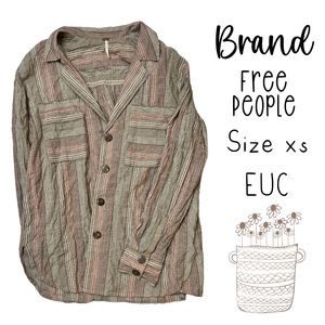 FREE PEOPLE button down with coconut buttons